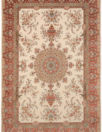 6' 4 x 9' 7 Ghom Design Rug