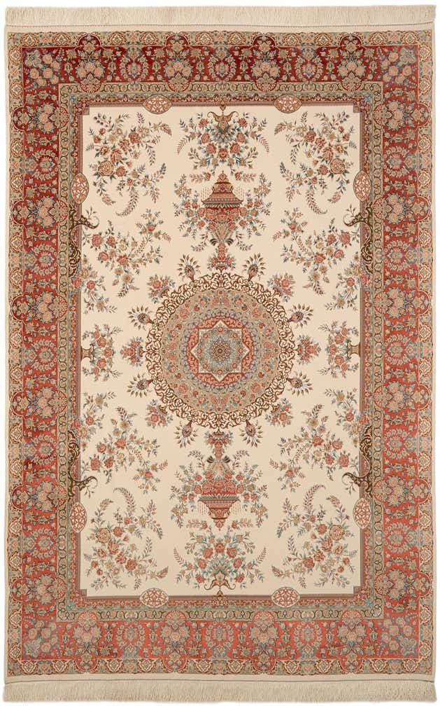 6' 4 x 9' 7 Ghom Design Rug