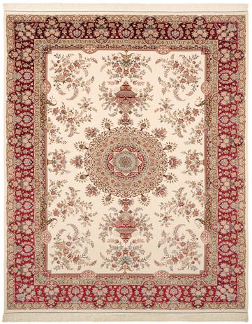 6' 6 x 9' 8 Ghom Design Rug