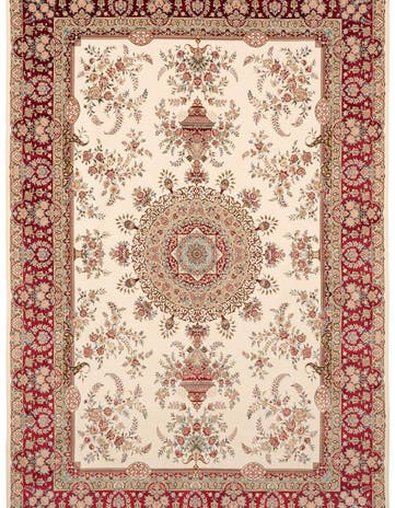 6' 6 x 9' 8 Ghom Design Rug