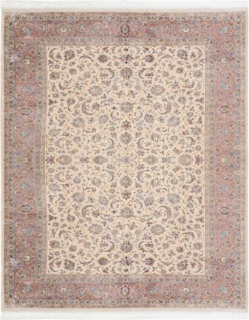 6' 7 x 9' 10 Ghom Design Rug