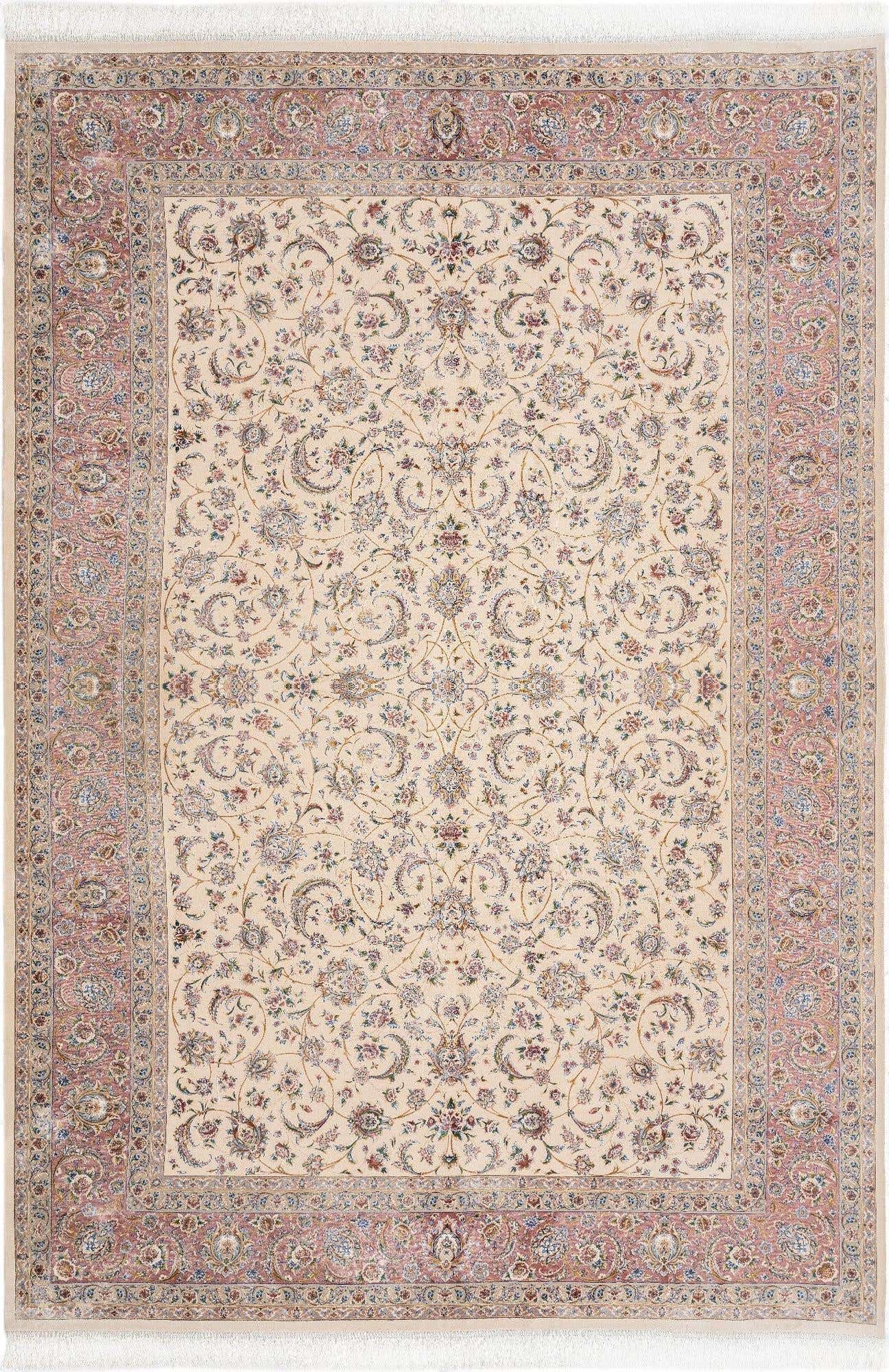 6' 7 x 9' 10 Ghom Design Rug
