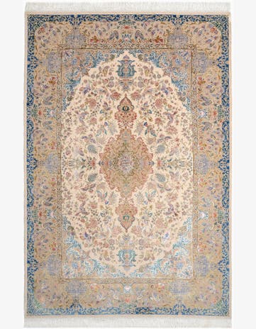 6' 7 x 9' 10 Ghom Design Rug