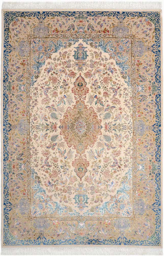 6' 7 x 9' 10 Ghom Design Rug