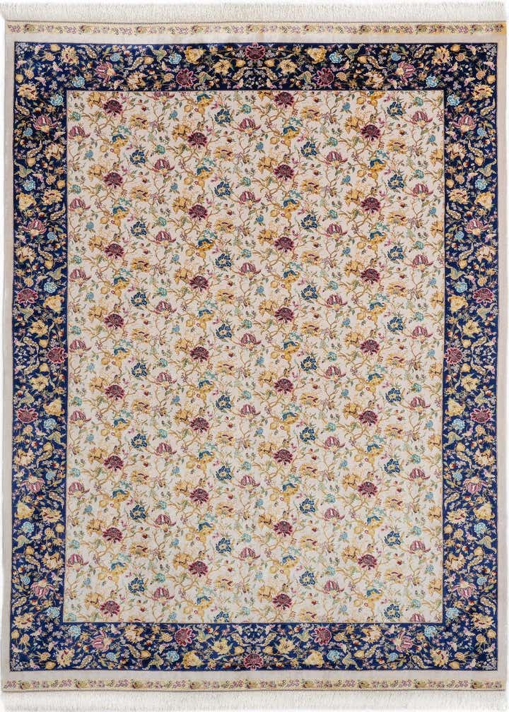 5' 11 x 9' 2 Ghom Design Rug