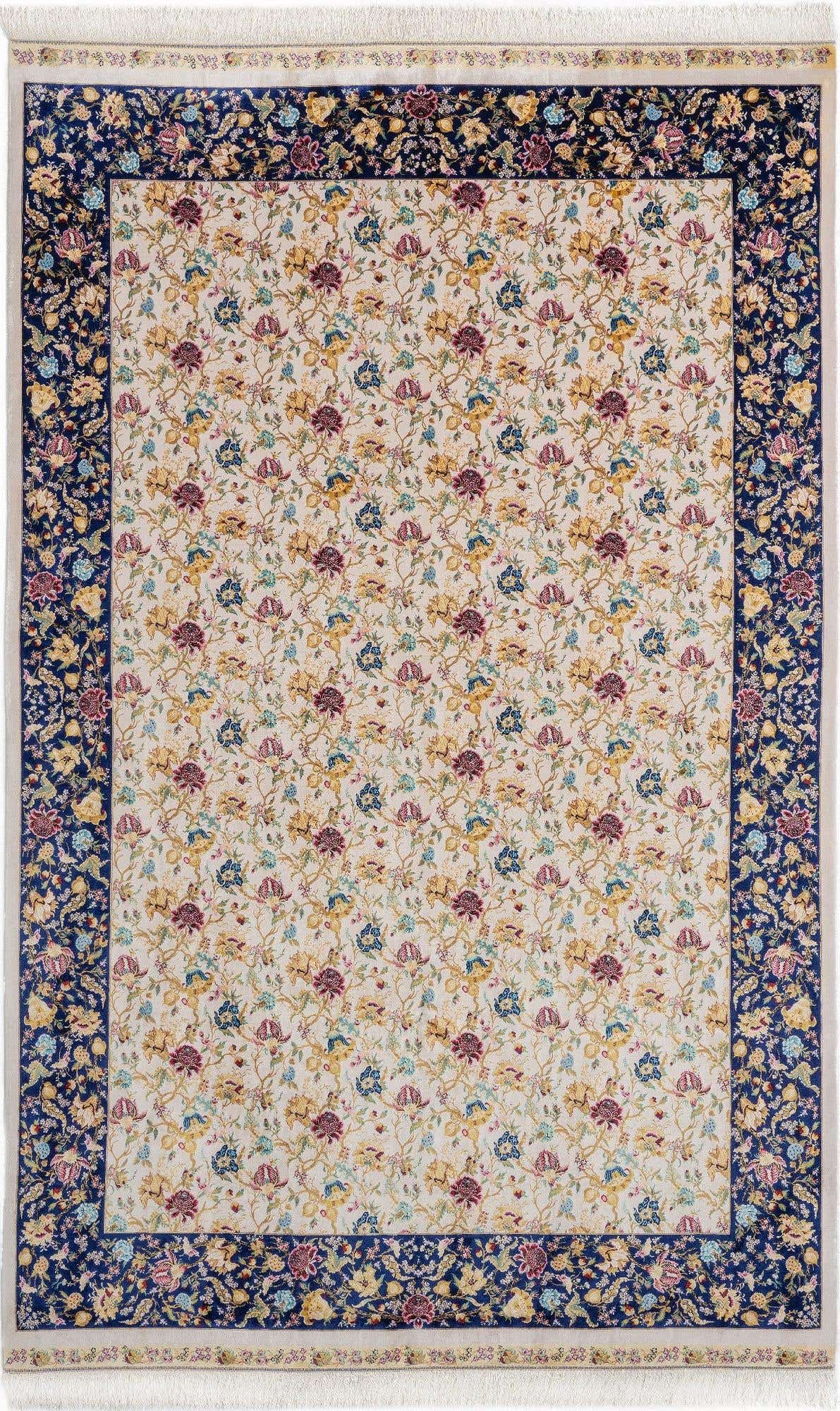 5' 11 x 9' 2 Ghom Design Rug