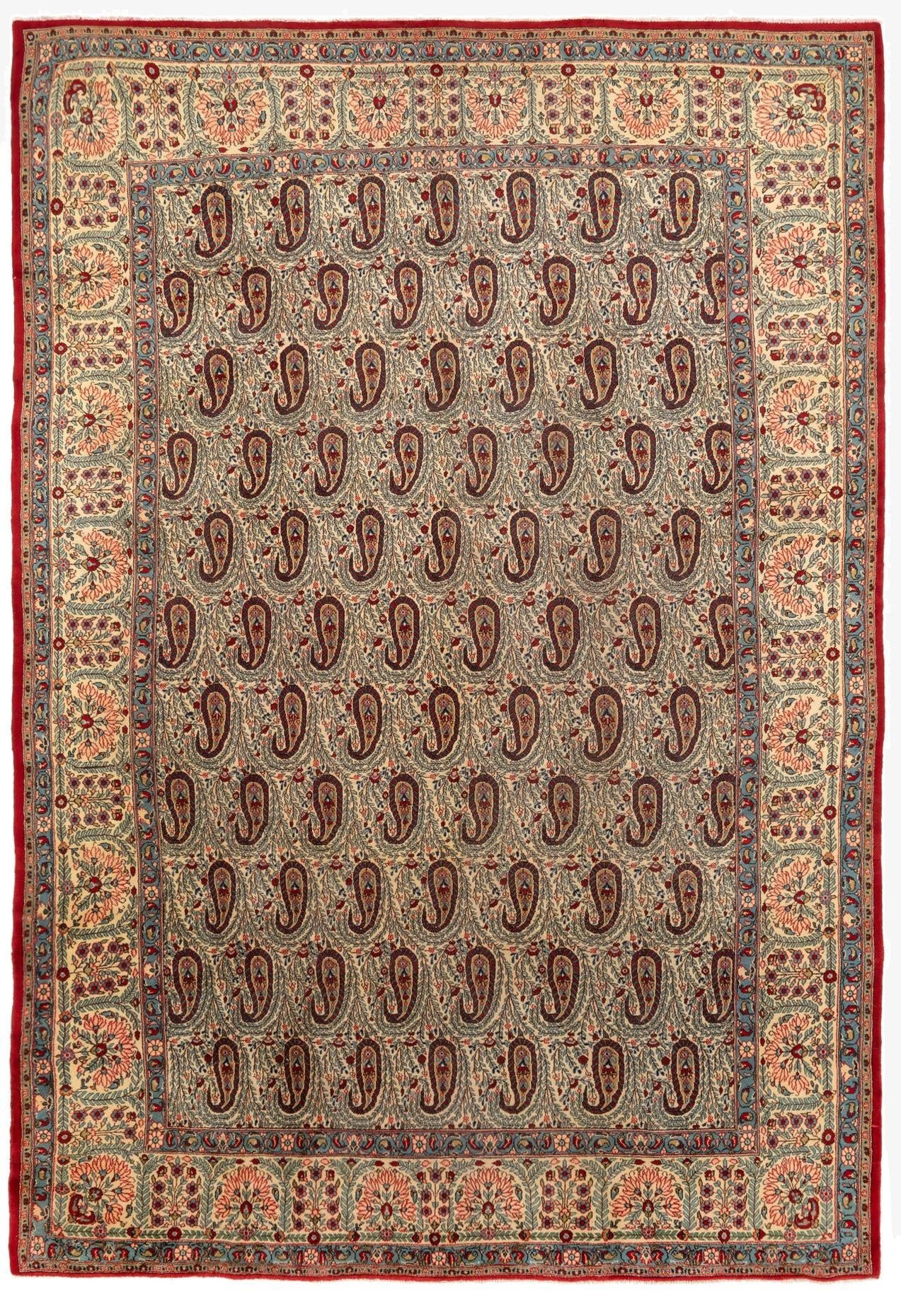 9' 6 x 13' 11  Hand Knotted Ghom Persian Wool Rug