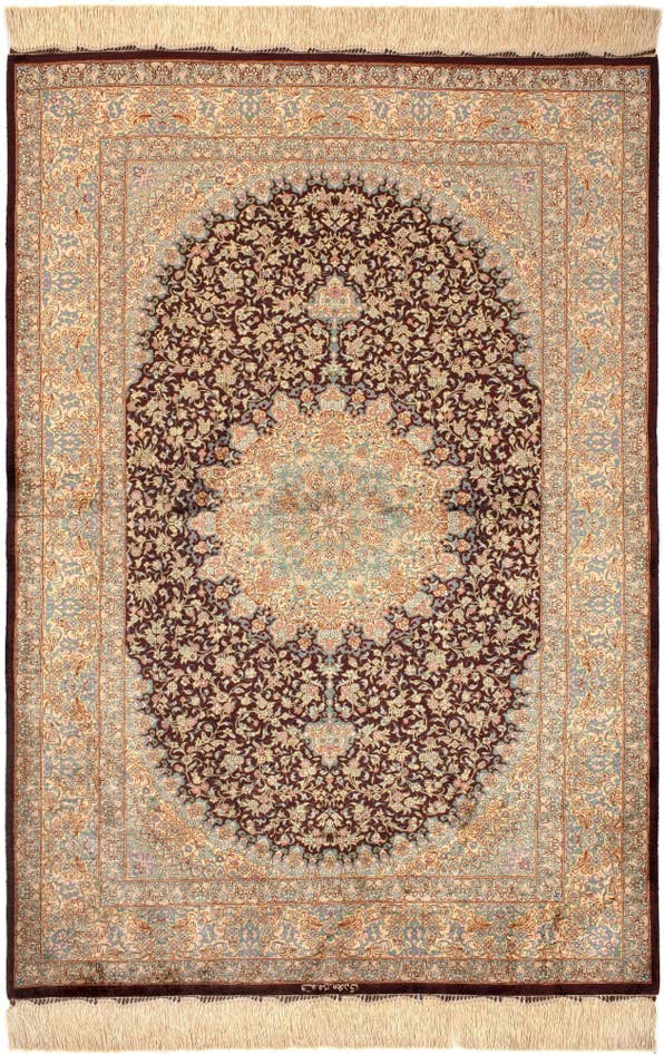 Detailansicht von 100cm x 150cm Ghom Silk Teppich