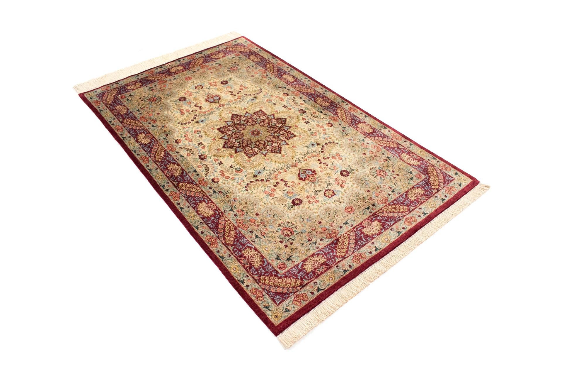 3' 3 x 4' 11 Ghom Silk Rug
