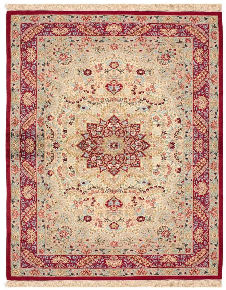 Detail image of 3' 3 x 4' 11 Ghom Silk Rug