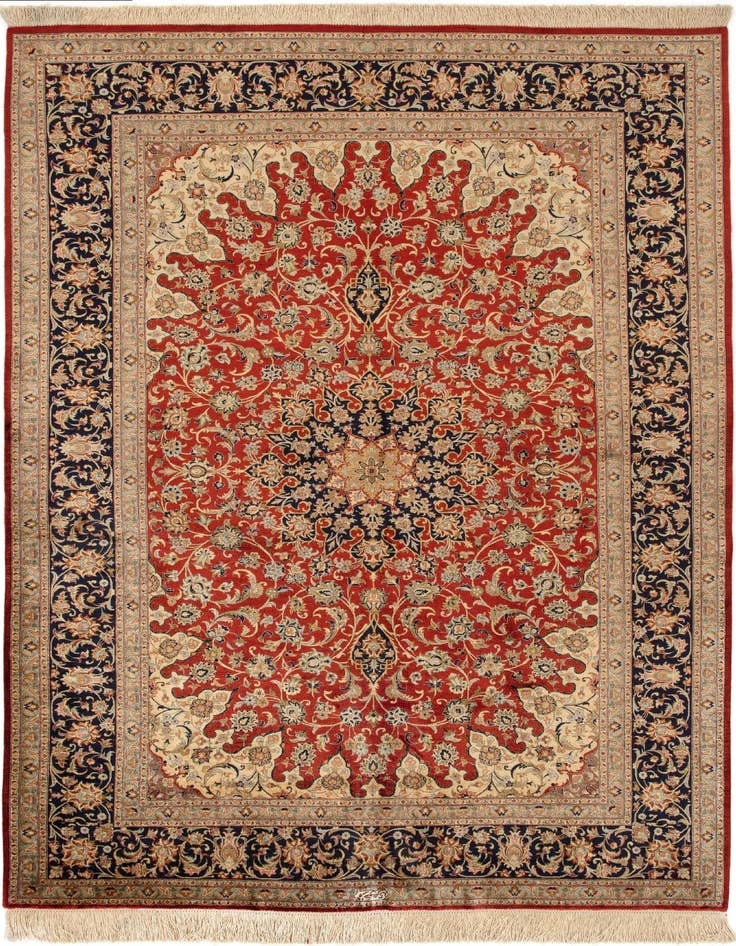 Detail image of 4' 7 x 6' 8 Ghom Silk Rug