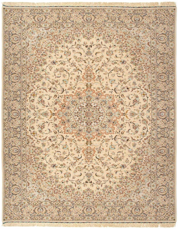 Detail image of 6' 6 x 9' 10 Ghom Silk Rug
