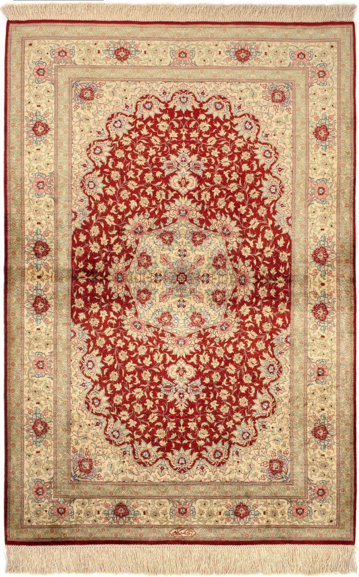 3' 3 x 4' 11 Ghom Silk Rug
