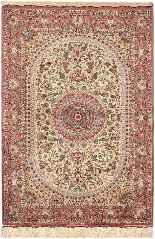 Detail image of 3' 3 x 4' 9 Ghom Silk Rug