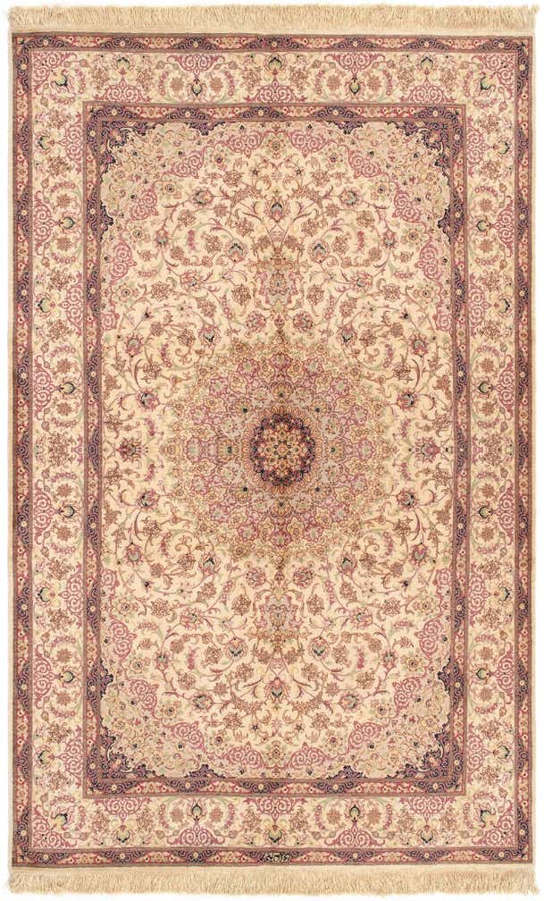 4' 2 x 6' 6 Ghom Silk Rug