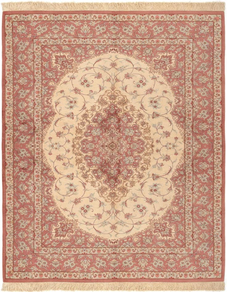Detail image of 4' 4 x 6' 8 Ghom Silk Rug