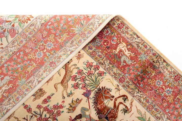 4' 3 x 6' 6 Ghom Silk Rug