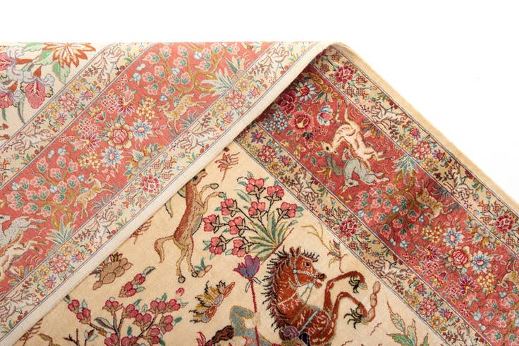 Detail image of 4' 3 x 6' 6 Ghom Silk Rug