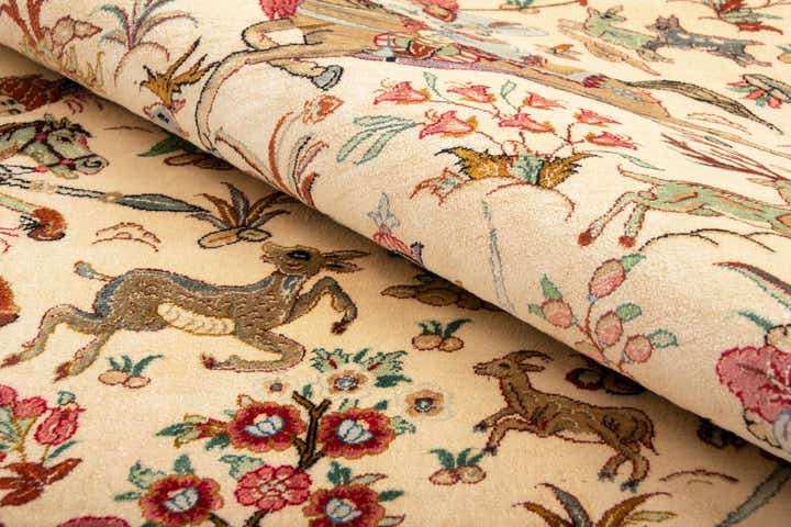 4' 3 x 6' 6 Ghom Silk Rug