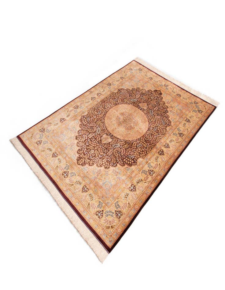 Detail image of 5' 3 x 7' 8 Ghom Silk Rug