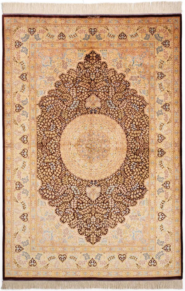 Detail image of 5' 3 x 7' 8 Ghom Silk Rug