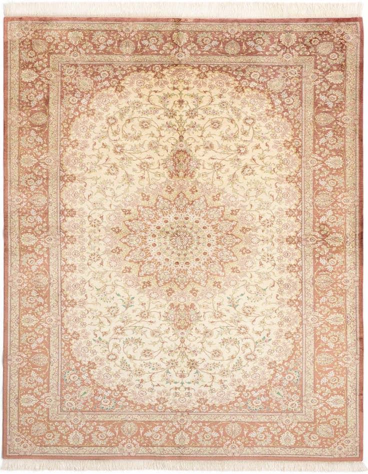 Detail image of 5' 3 x 7' 11 Ghom Silk Rug
