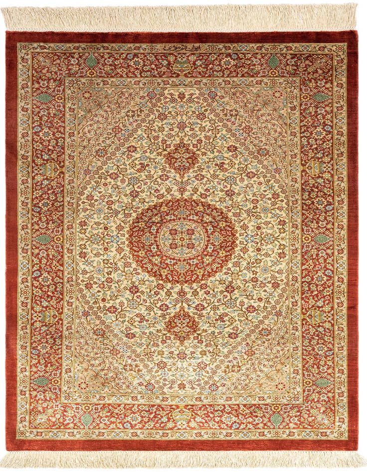 Detail image of 2' 7 x 3' 11 Ghom Silk Rug