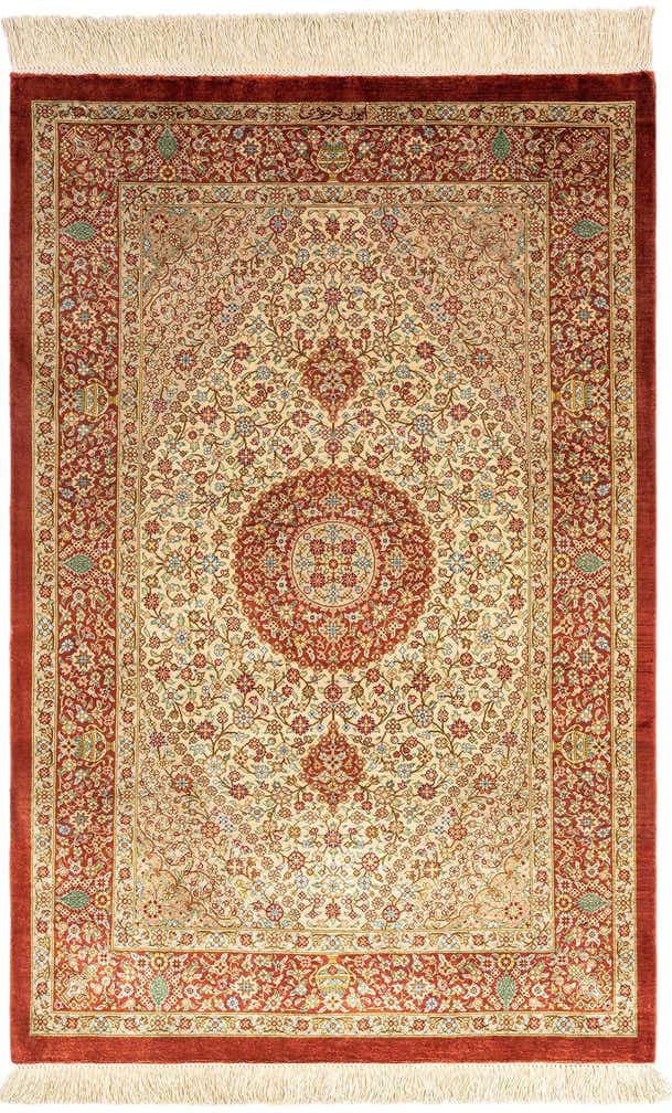 2' 7 x 3' 11 Ghom Silk Rug