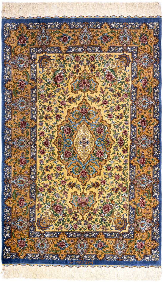 Detailansicht von 100cm x 155cm Ghom Silk Teppich