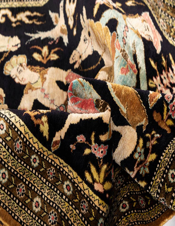 Detail image of 2' 11 x 4' 3 Ghom Silk Rug