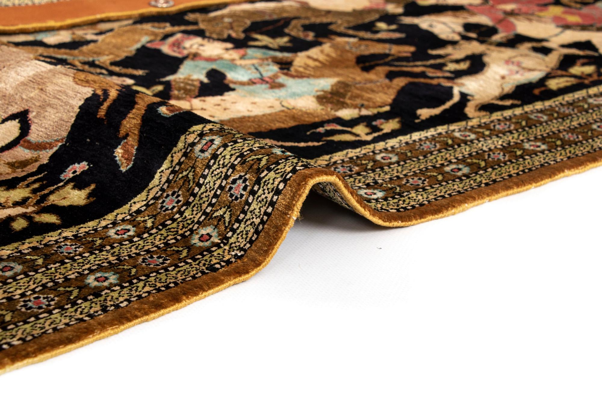 2' 11 x 4' 3 Ghom Silk Rug