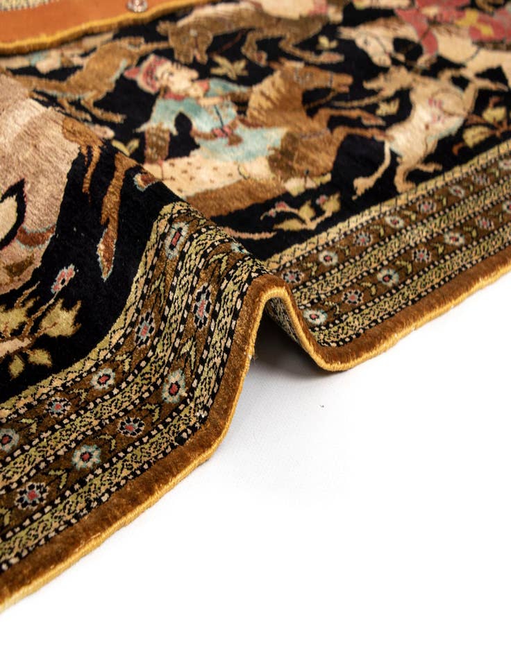 Detail image of 2' 11 x 4' 3 Ghom Silk Rug
