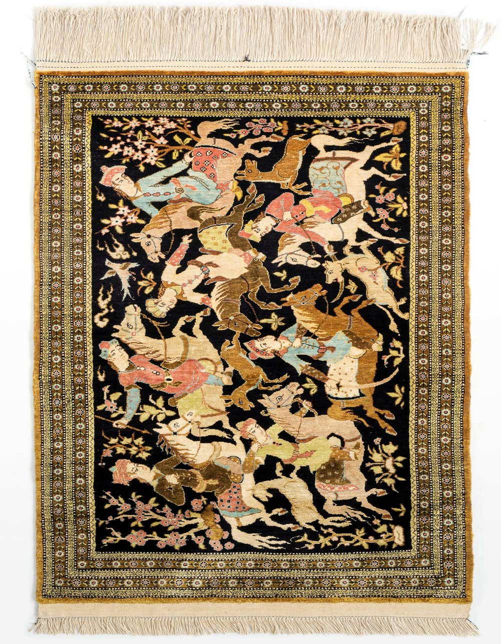 2' 11 x 4' 3 Ghom Silk Rug