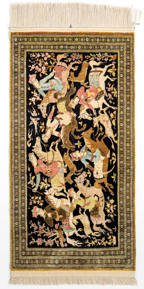 Detail image of 2' 11 x 4' 3 Ghom Silk Rug