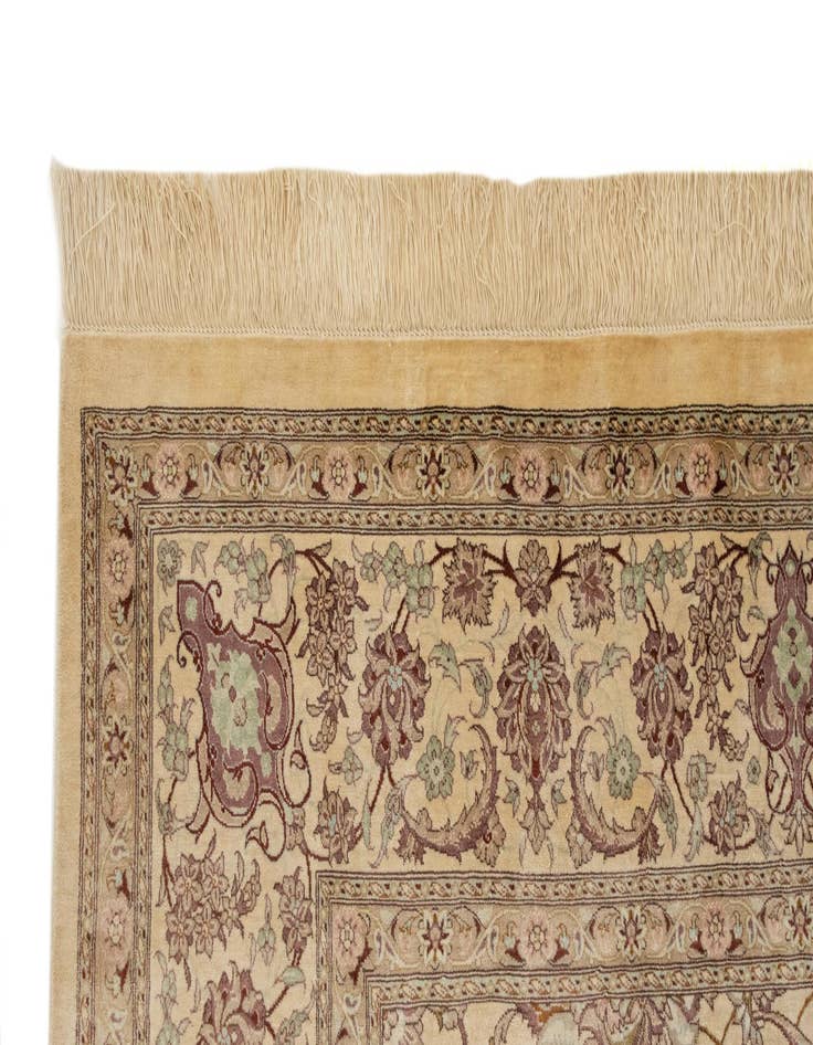 Detail image of 6' 5 x 9' 9 Hand Knotted Ghom Silk Persian Rug