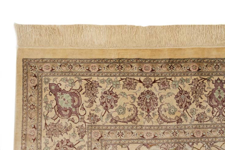 Detail image of 6' 5 x 9' 9 Hand Knotted Ghom Silk Persian Rug