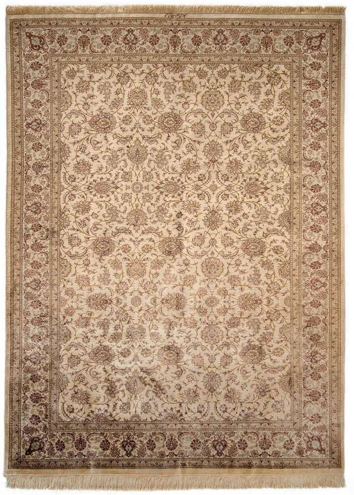 6' 5 x 9' 9 Hand Knotted Ghom Silk Persian Rug