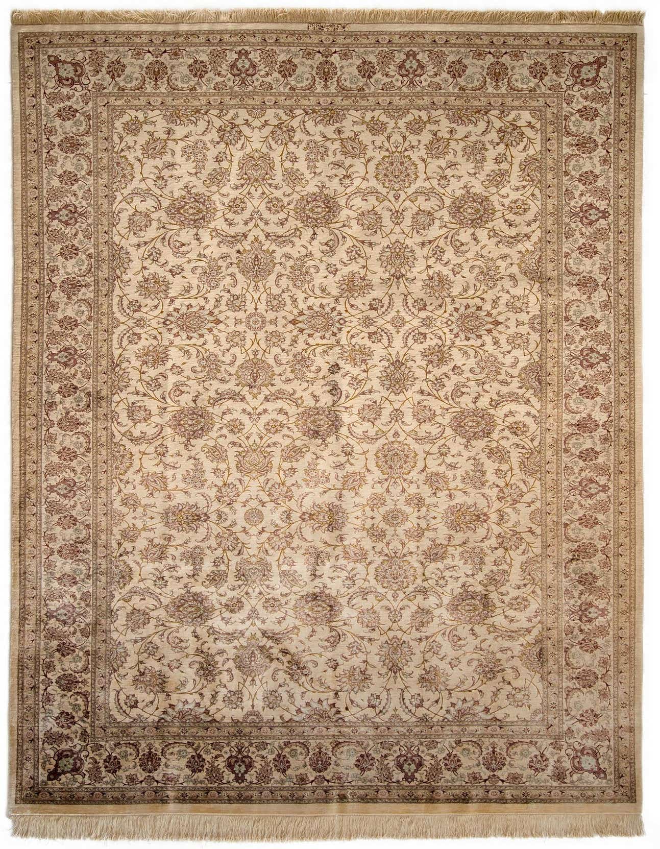 6' 5 x 9' 9 Hand Knotted Ghom Silk Persian Rug