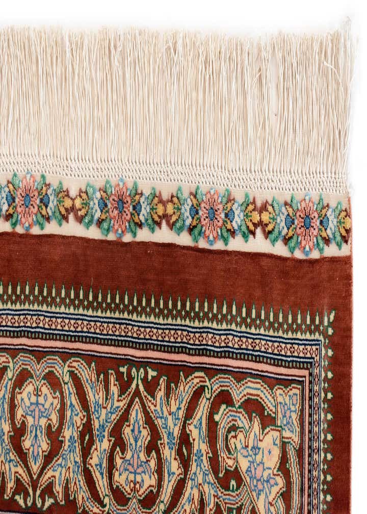 4' 4 x 6' 9 Ghom Silk Rug