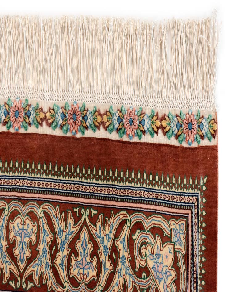Detail image of 4' 4 x 6' 9 Ghom Silk Rug