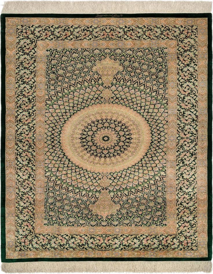 Detail image of 3' 5 x 5' 3 Ghom Silk Rug