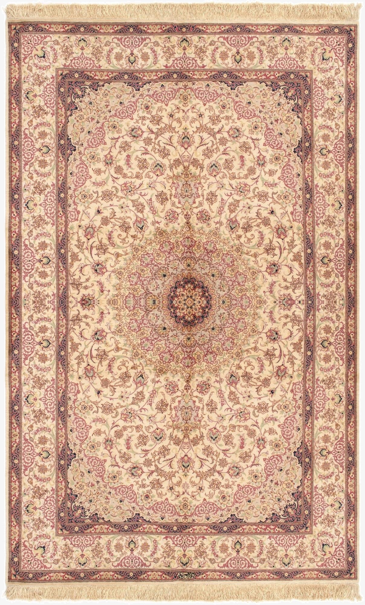 4' 2 x 6' 6 Ghom Silk Rug