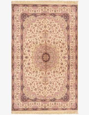 4' 2 x 6' 6 Ghom Silk Rug