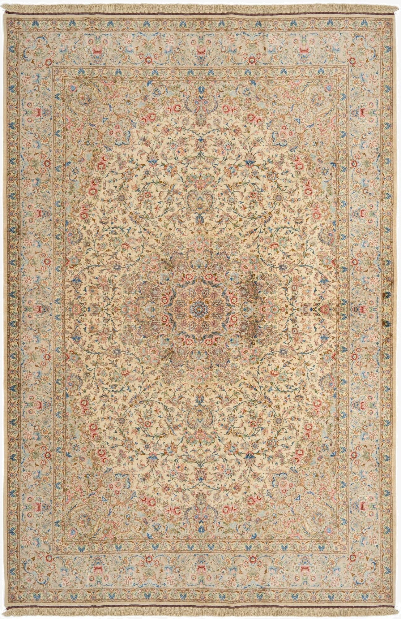 6' 8 x 9' 10 Ghom Silk Rug