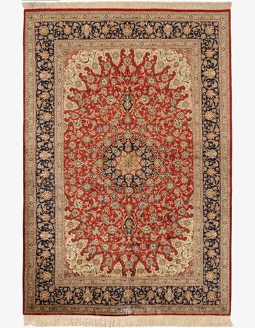 4' 7 x 6' 8 Ghom Silk Rug
