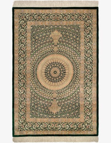 3' 5 x 5' 3 Ghom Silk Rug