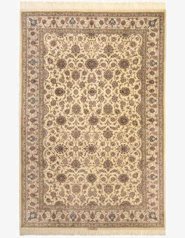 6' 5 x 9' 8 Hand Knotted Ghom Silk Persian Rug