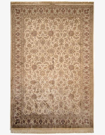 6' 5 x 9' 9 Hand Knotted Ghom Silk Persian Rug