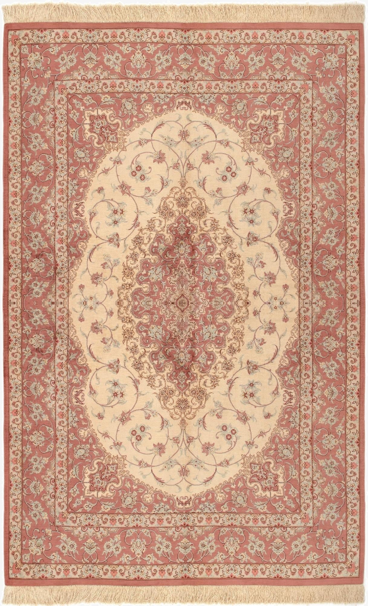 4' 4 x 6' 8 Ghom Silk Rug