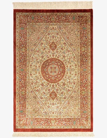 2' 7 x 3' 11 Ghom Silk Rug